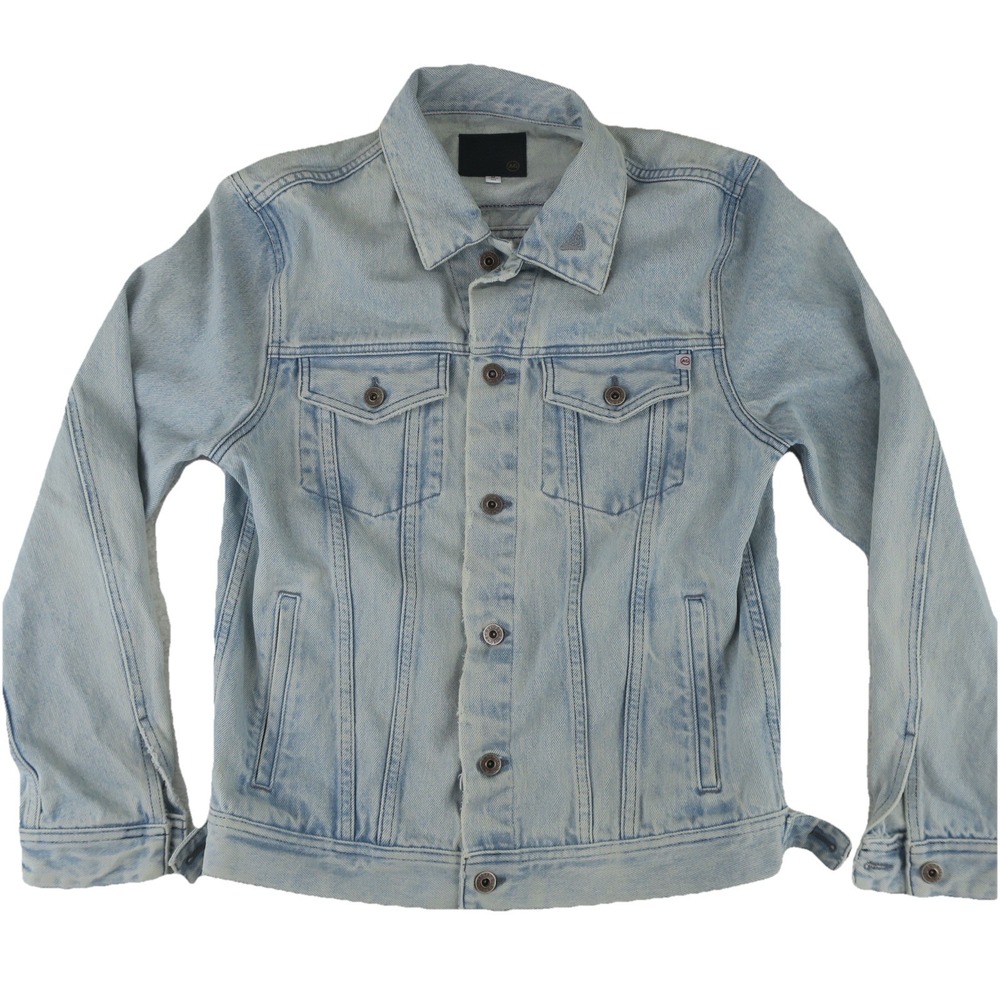 Adriano Goldschmied AG Denim Jean Jacket‎ Men's Medium Light Wash Embroidered
